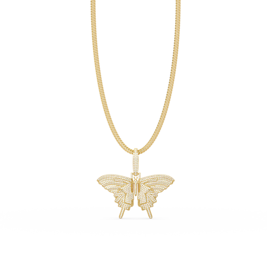 Butterfly Pave Lab Grown Diamond Pendant - HIGHCARAT DIAMONDS