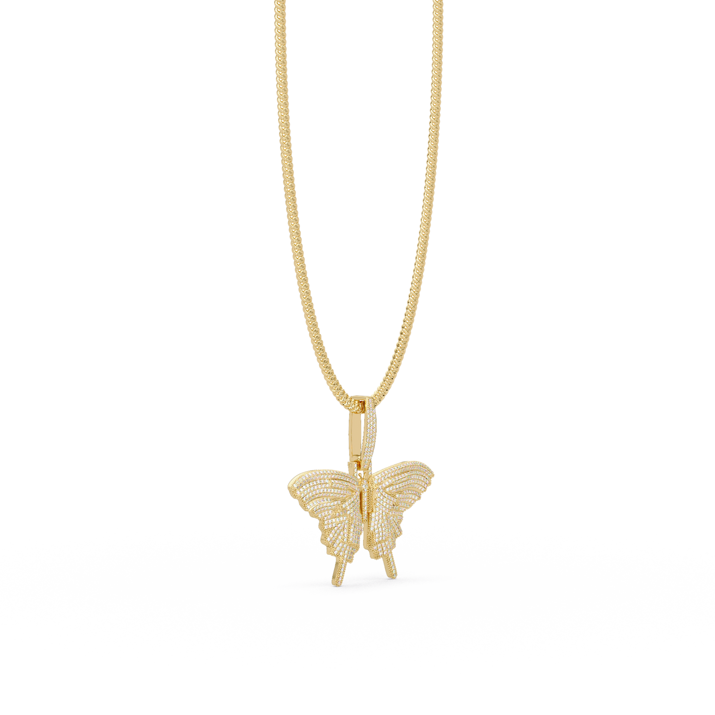 Butterfly Pave Lab Grown Diamond Pendant - HIGHCARAT DIAMONDS