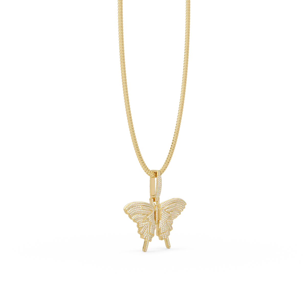 Butterfly Pave Lab Grown Diamond Pendant - HIGHCARAT DIAMONDS