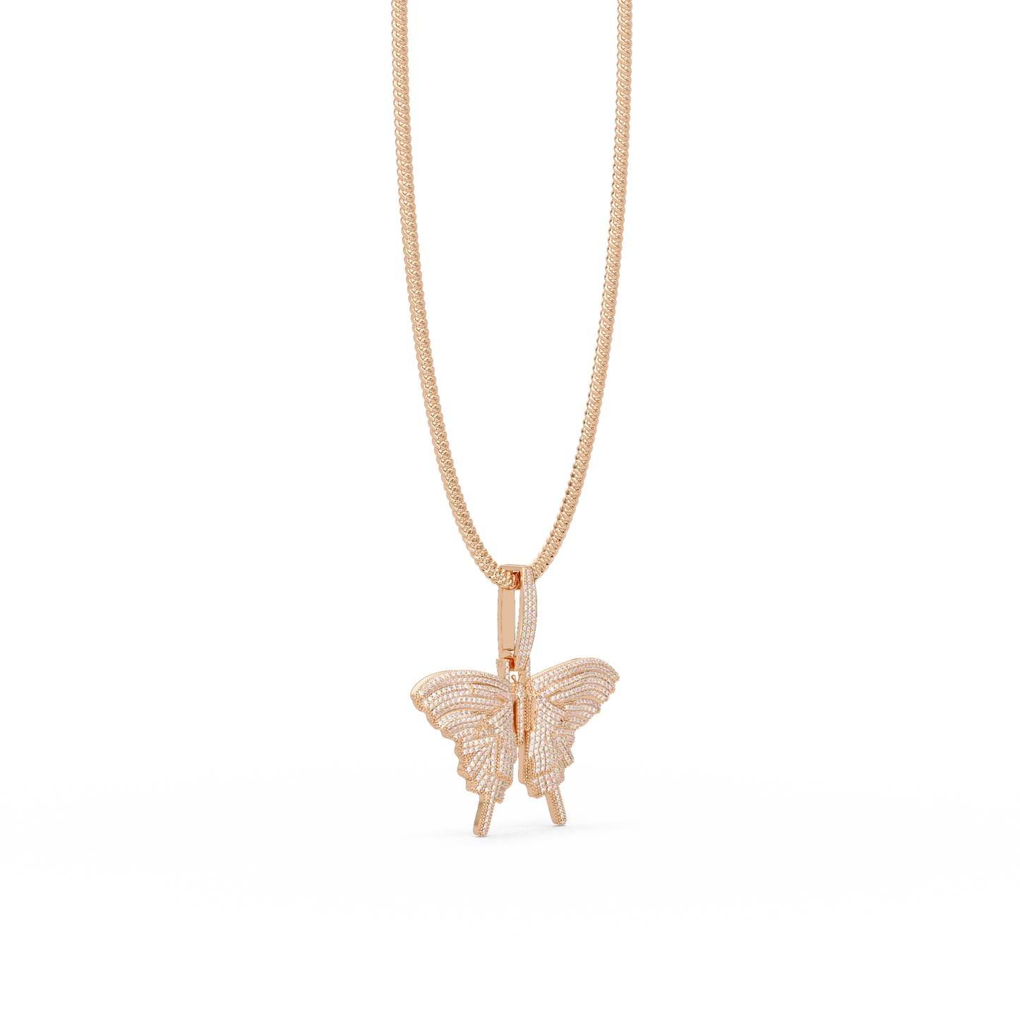 Butterfly Pave Lab Grown Diamond Pendant - HIGHCARAT DIAMONDS