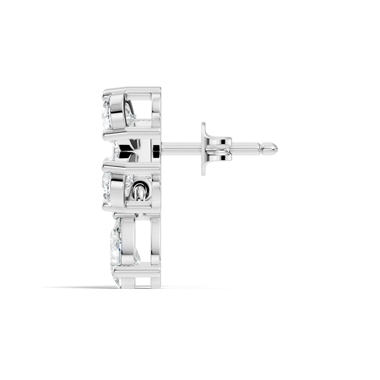 Butterfly Shape Pear Cut Lab Grown Diamond 2.26 Ct Solitaire classic Studs Diamond Earrings For Girl