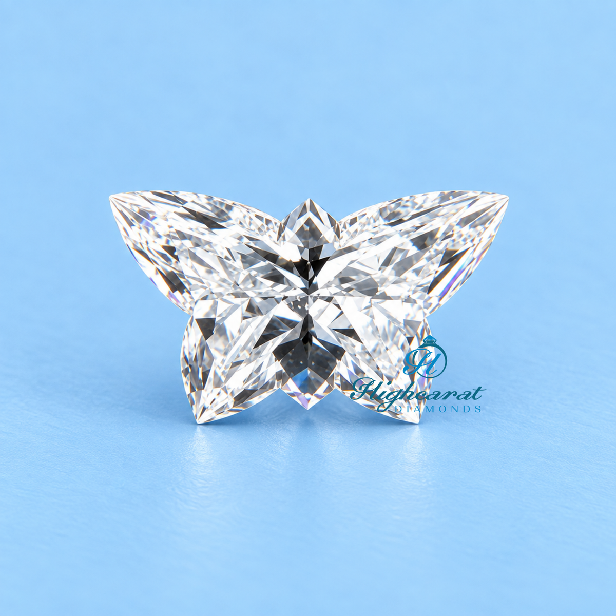 Unique butterfly shape lab grown diamond