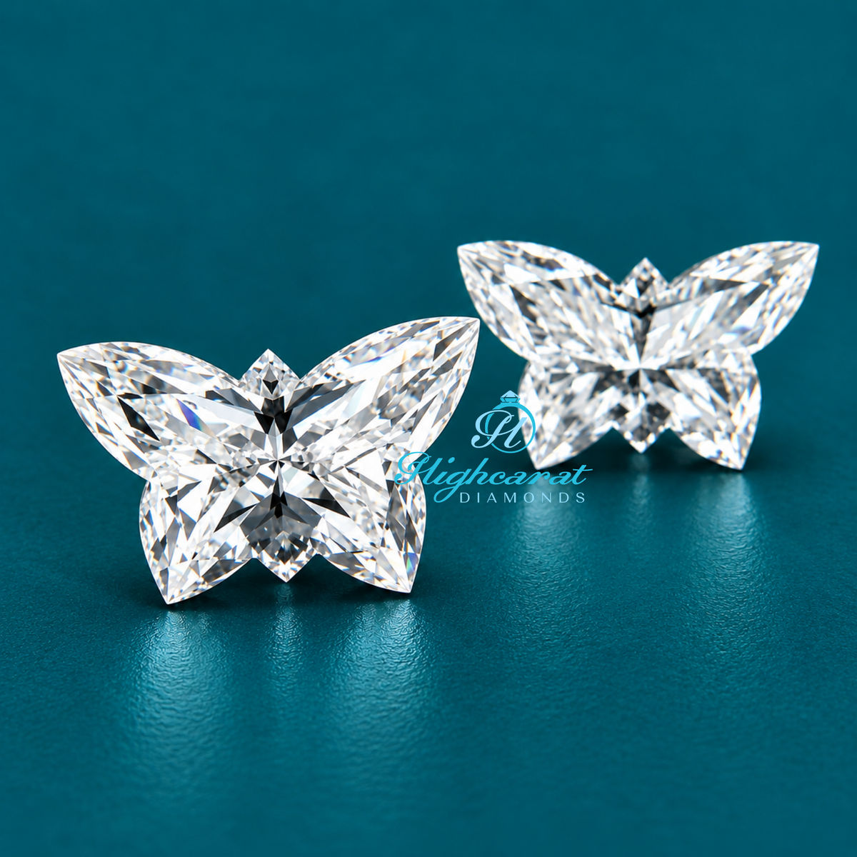 Butterfly shape fancy cut lab grown diamond