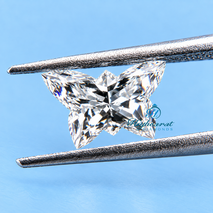 Close-up of unique butterfly shape diamond