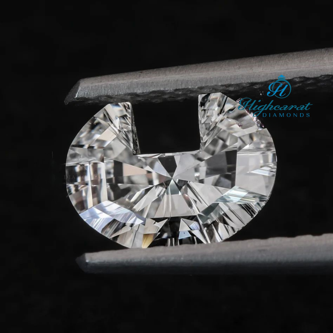 Loose C Shape Diamond showcasing custom letter inspired geometry and clarity