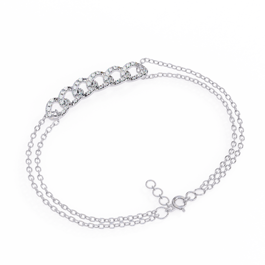 Vintage Round Cut Lab Grown Diamond Delicate Cluster Unique Charm Party Wear Bracelet For Gift