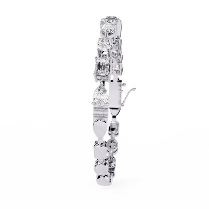 13.84Ct Multi Shape Diamond Minimalist  Antique Vintage Inspired Handcrafted Stunning Tennis Bracelet For Her