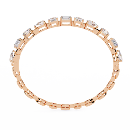 13.84Ct Multi Shape Diamond Minimalist  Antique Vintage Inspired Handcrafted Stunning Tennis Bracelet For Her