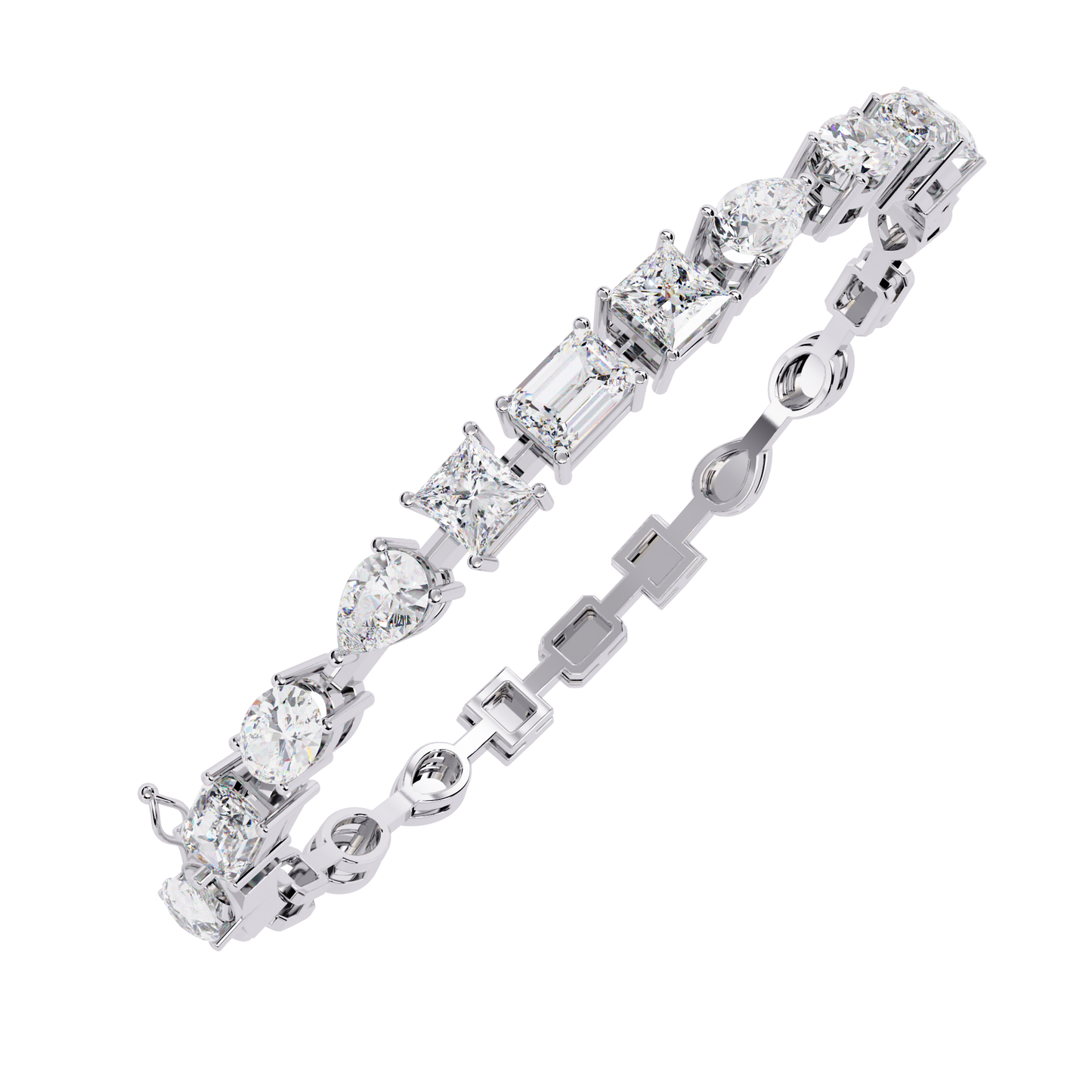 13.84Ct Multi Shape Diamond Minimalist  Antique Vintage Inspired Handcrafted Stunning Tennis Bracelet For Her