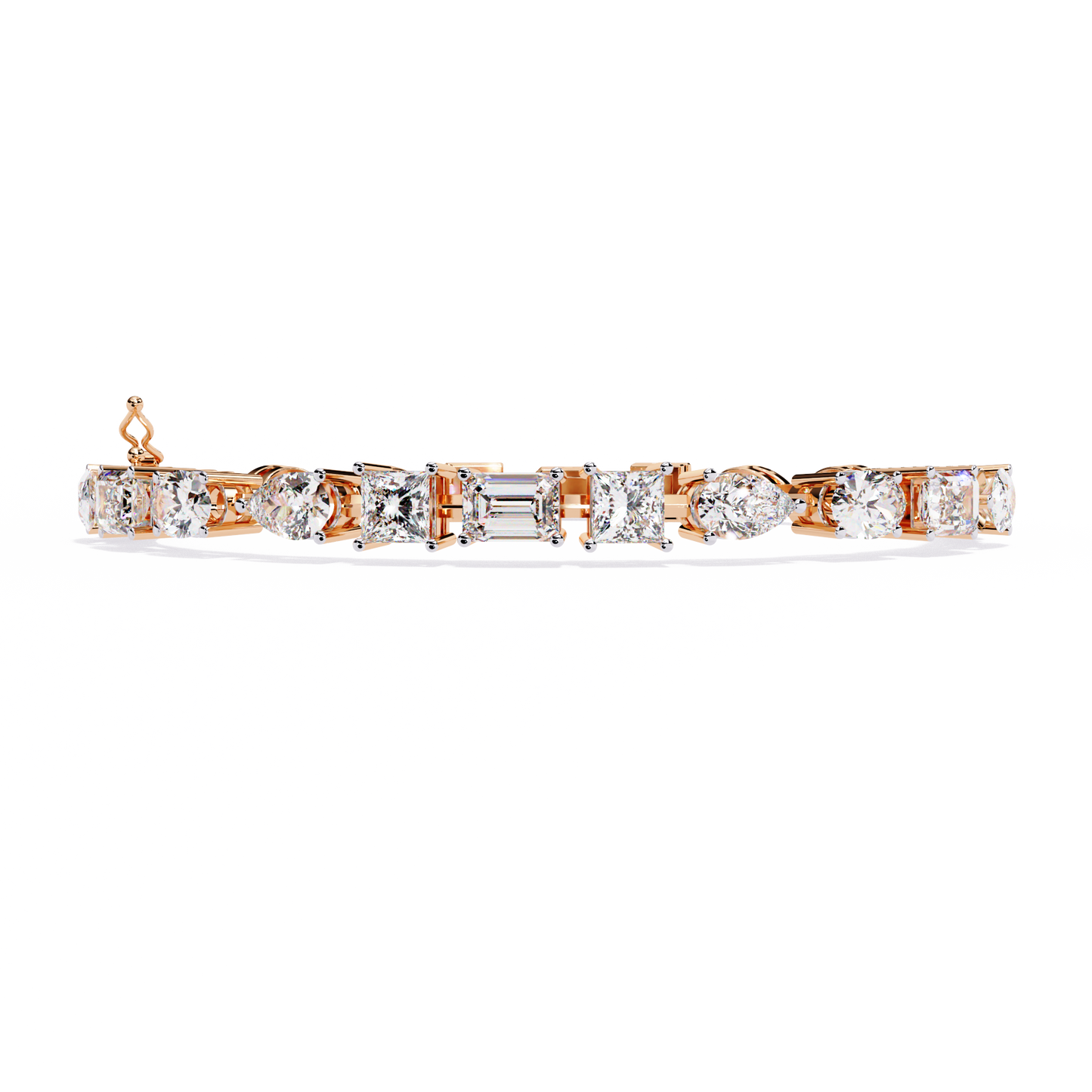 13.84Ct Multi Shape Diamond Minimalist  Antique Vintage Inspired Handcrafted Stunning Tennis Bracelet For Her