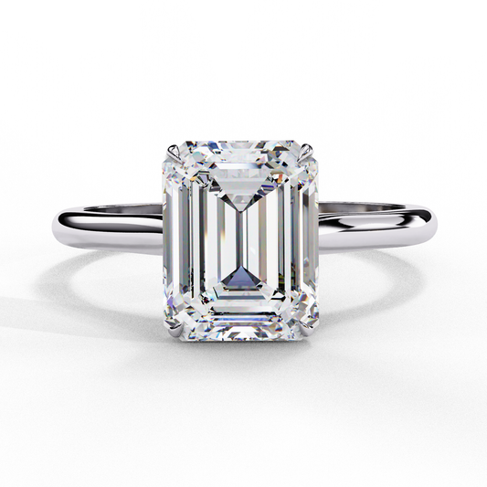 Emerald Cut 2.56 Ct  Lab Grown Diamonds 18k Best Metal Choice In This Diamond Classic Look Ring For Her