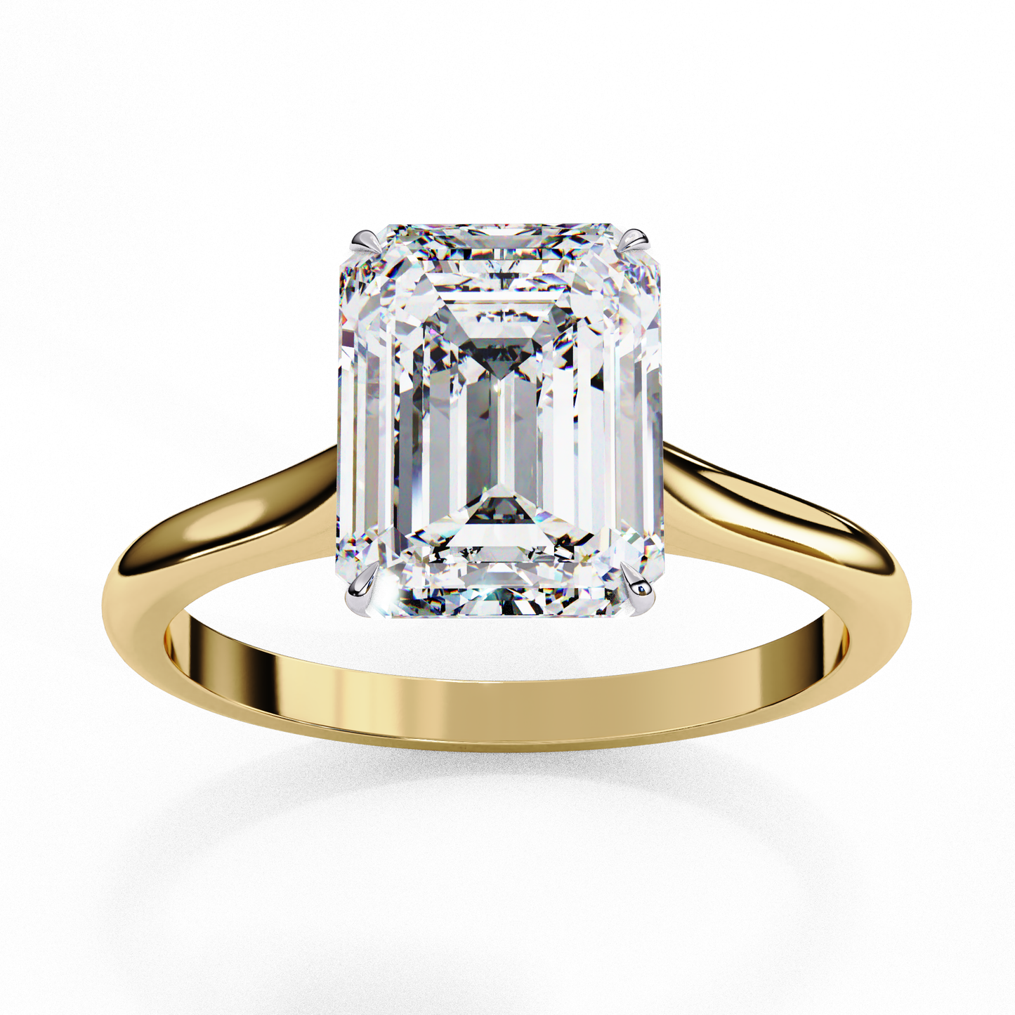 Elegance New Style Emerald Cut Lab Diamond Shinning Solitaire Diamond Ring For Daily Wear