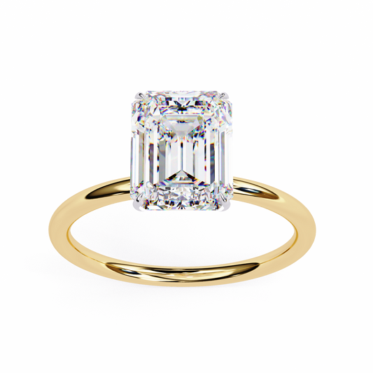 Lab Grown Emerald Cut Diamond Solitaire Engagement Ring