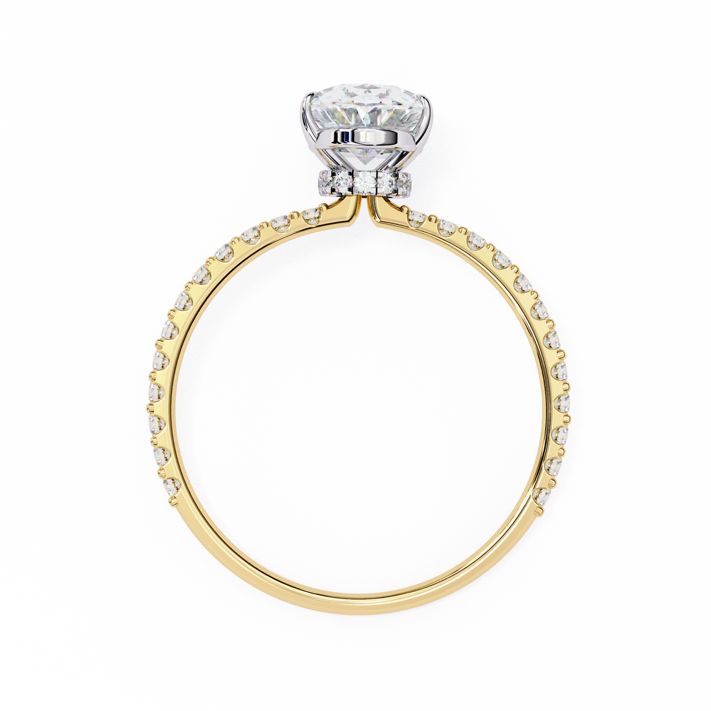 Oval Cut Lab Diamond Solitaire Accent Ring
