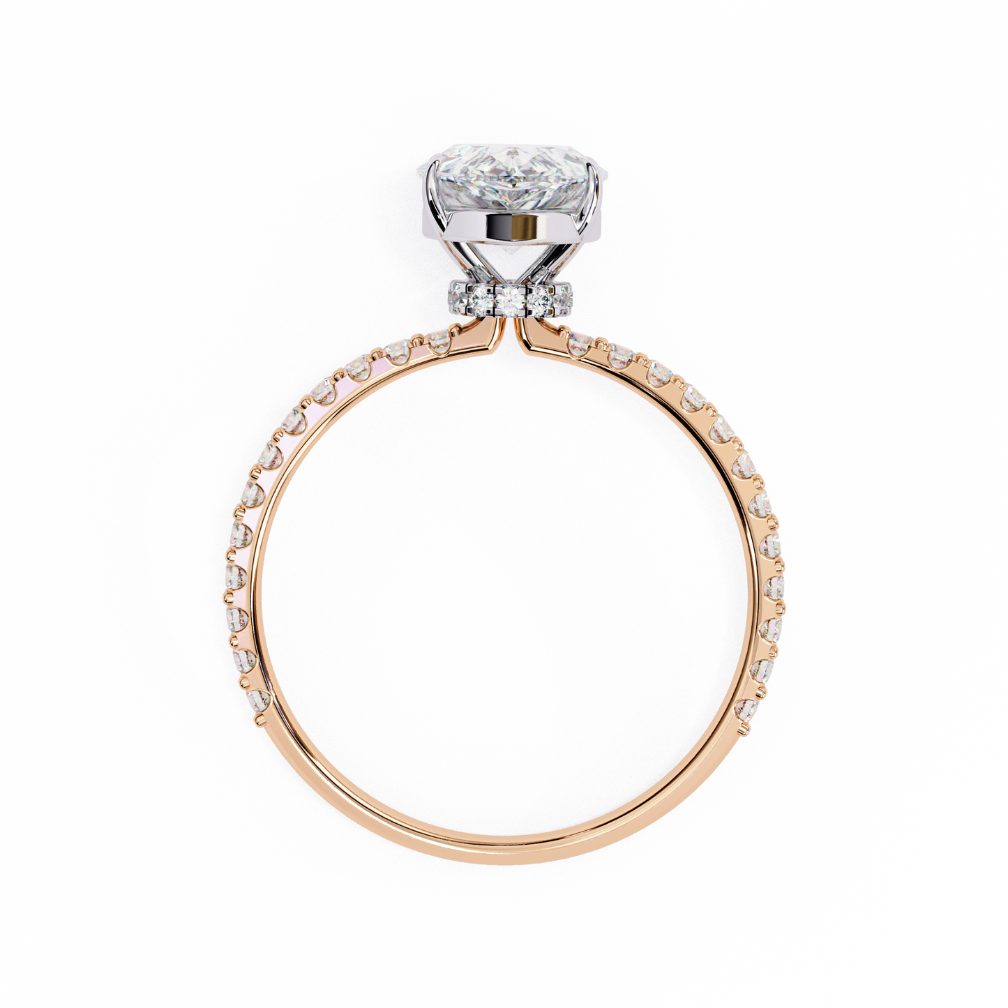 2.06 Ct Pear And Round lab Grown Diamond Cut 10k Solid Gold  Pave Set Cluster Bridal Ring