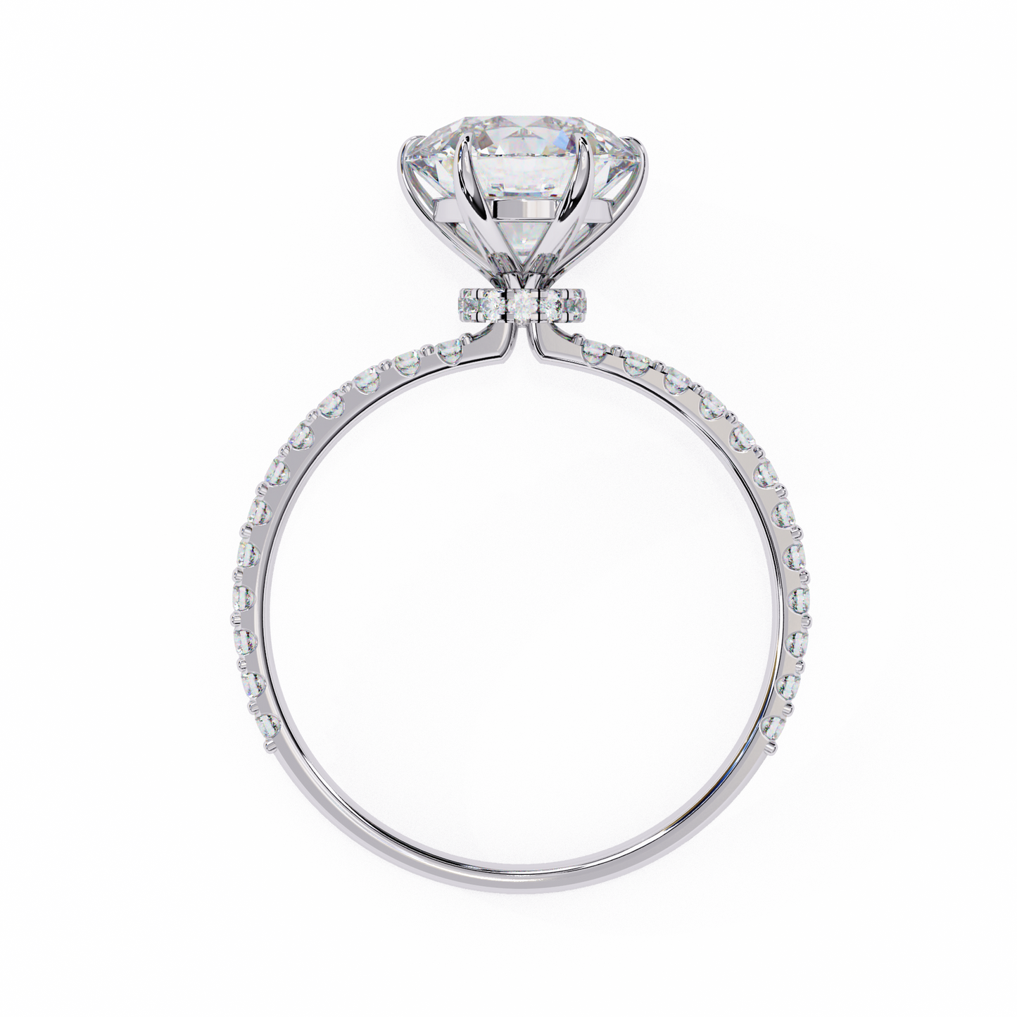 2.21 CT Round Cut Lab Grown  Diamond Hidden Halo Dainty Accented Women's Ring For Birthday Gift
