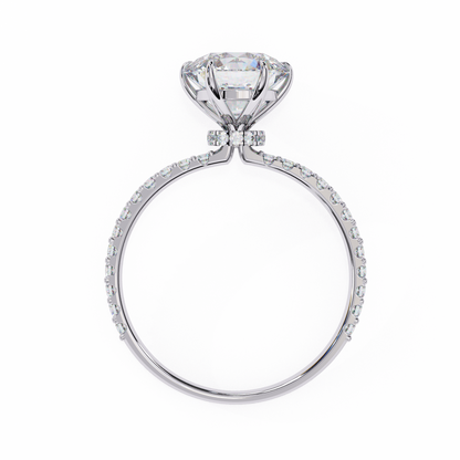 2.21 CT Round Cut Lab Grown  Diamond Hidden Halo Dainty Accented Women's Ring For Birthday Gift