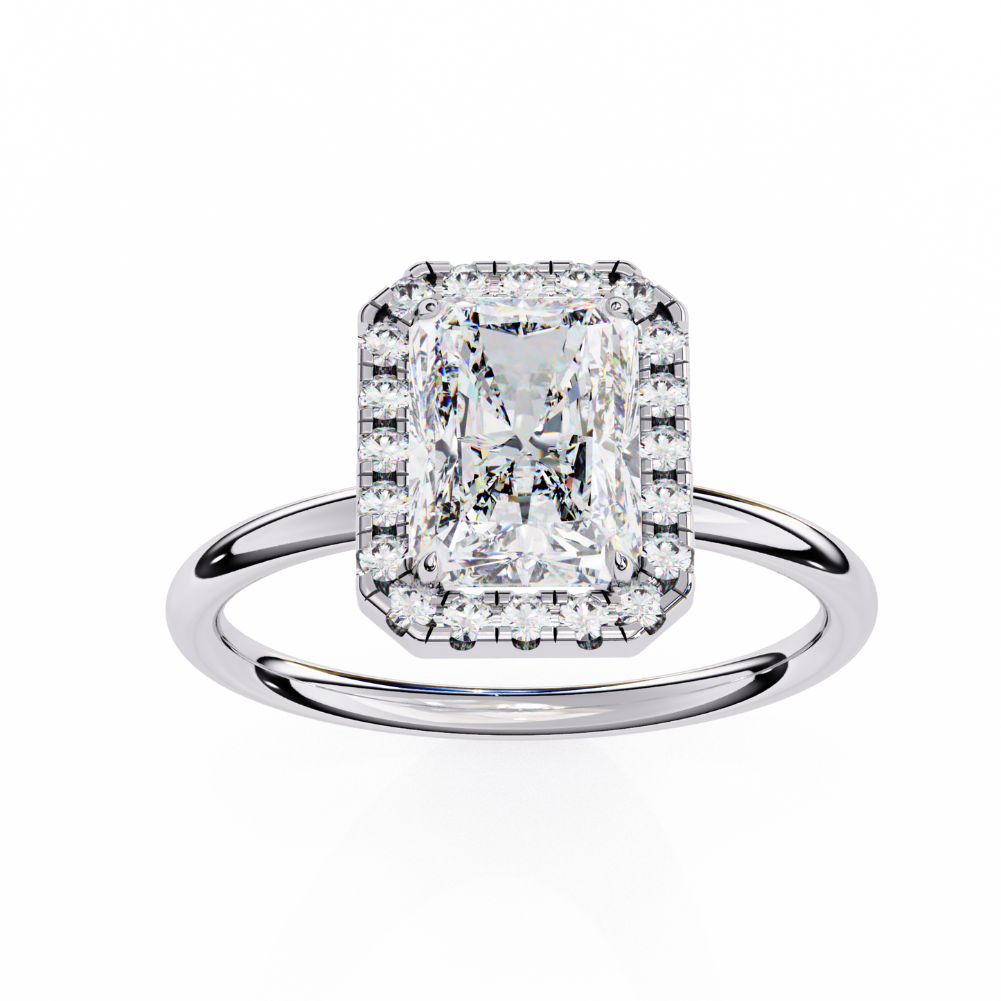 1.96 CT Elegant Radiant and Round Cut Diamond Solitaire Ring  Adjustable Design in 14K, 10K, or 18K Solid Gold, Perfect for Daily Wear