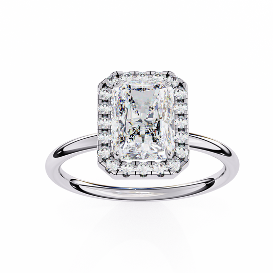 1.96 CT Elegant Radiant and Round Cut Diamond Solitaire Ring  Adjustable Design in 14K, 10K, or 18K Solid Gold, Perfect for Daily Wear