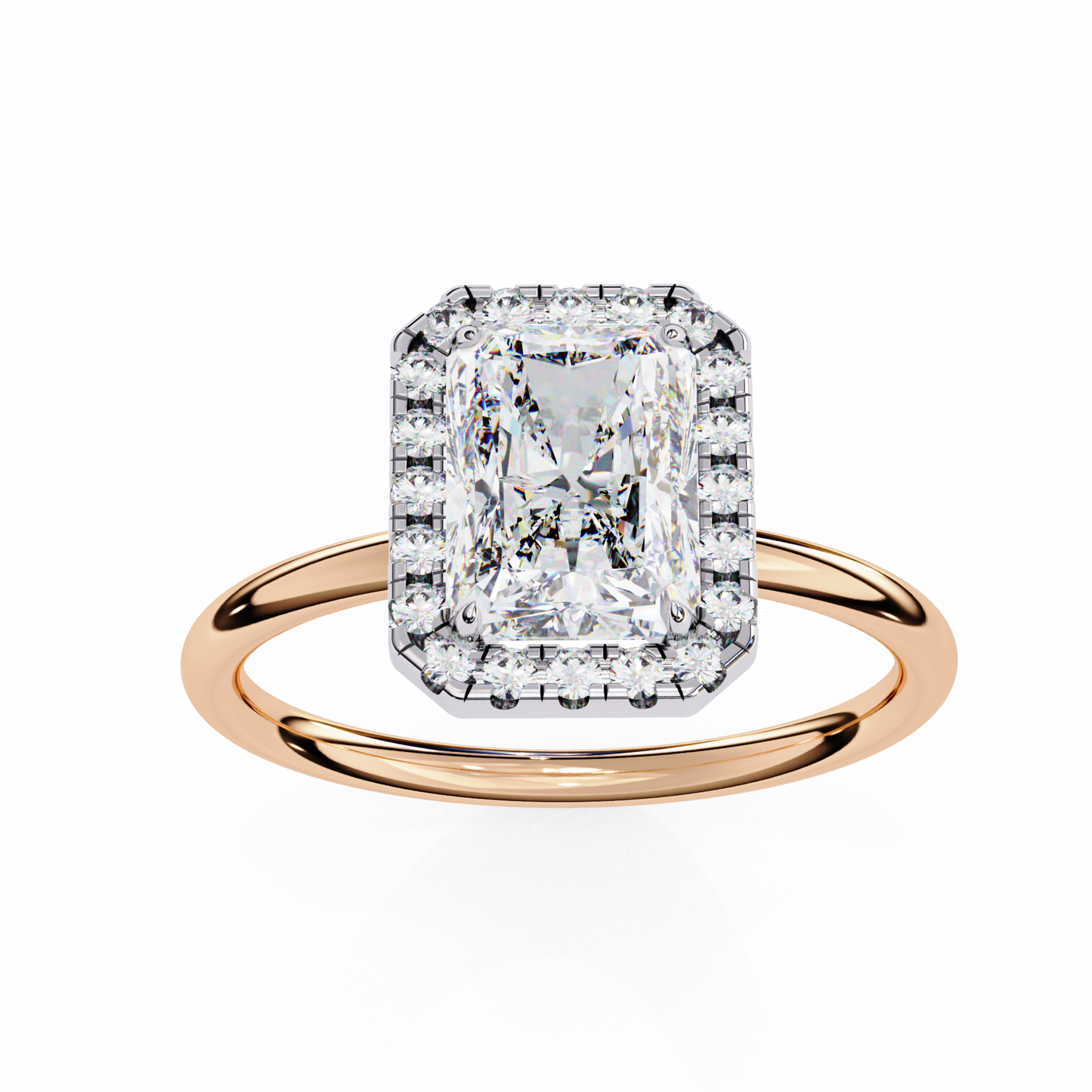 1.96 CT Elegant Radiant and Round Cut Diamond Solitaire Ring  Adjustable Design in 14K, 10K, or 18K Solid Gold, Perfect for Daily Wear