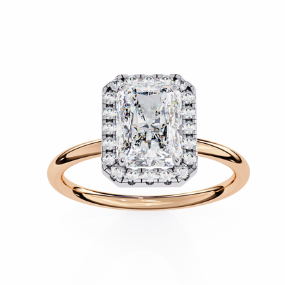 1.96 CT Elegant Radiant and Round Cut Diamond Solitaire Ring  Adjustable Design in 14K, 10K, or 18K Solid Gold, Perfect for Daily Wear