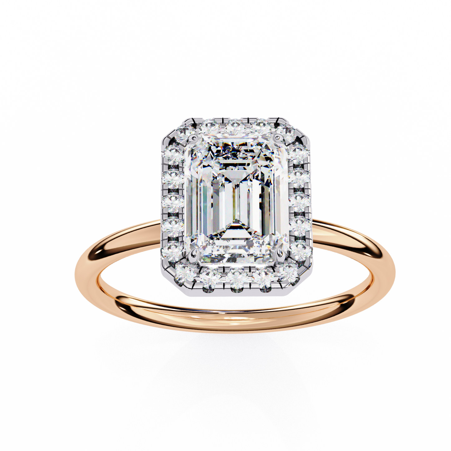1.83 Ct Emerald And Round Cut Lab Grown Diamond And 10k Solid Gold Classic Vintage Women Gifted for her Ring
