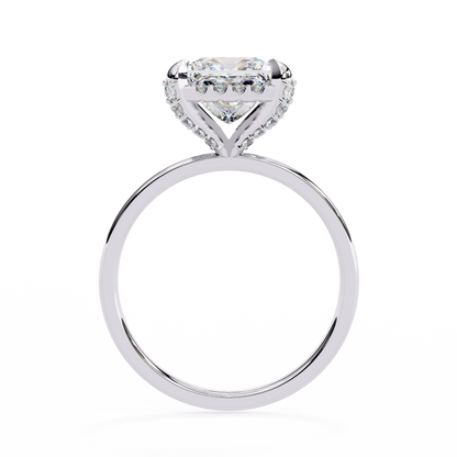 Princess Cut Lab Diamond Solitaire Halo Ring