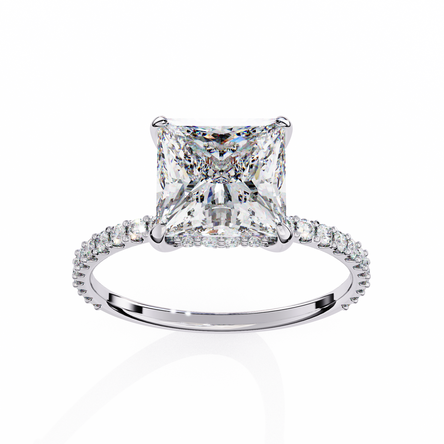 Princess and round cut 2.56 Ct lab grown Diamond rings and Every occasion Wear