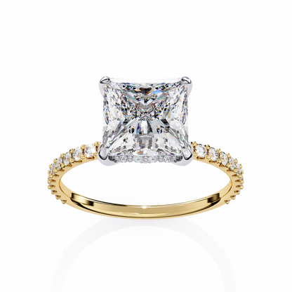 Princess and round cut 2.56 Ct lab grown Diamond rings and Every occasion Wear
