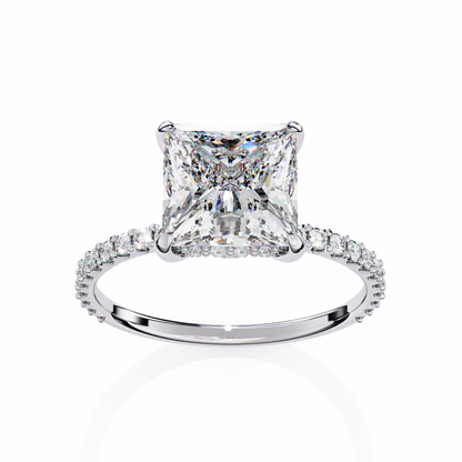 Princess and round cut 2.56 Ct lab grown Diamond rings and Every occasion Wear