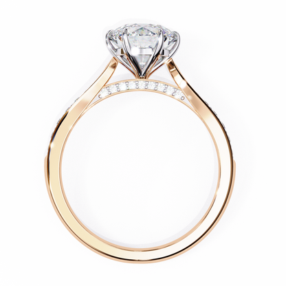 Emerald Cut Lab grown Diamond Halo Accented Engagement Ring