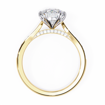 Emerald Cut Lab grown Diamond Halo Accented Engagement Ring
