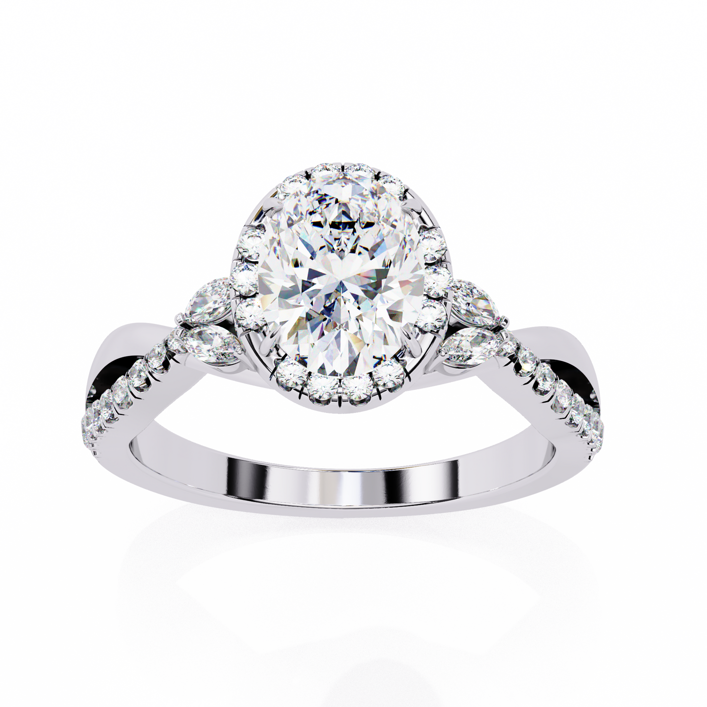 Lab grown Oval cut Diamond Vintage Ring