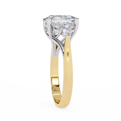 2.51 CT Antique Oval, Round And Marquise Cut Lab Grown Diamond Elegant Ring