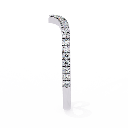 Round Cut Lab Grown Diamond V Shape 14k Yellow Gold Perfect Delicate Bridesmaid Band For Her