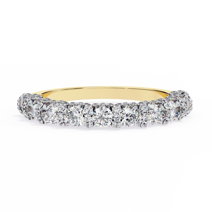 Round Cut Top Grade Diamond Elegance Classic Three Row Dainty Sparkling Proposer Ring For Women's