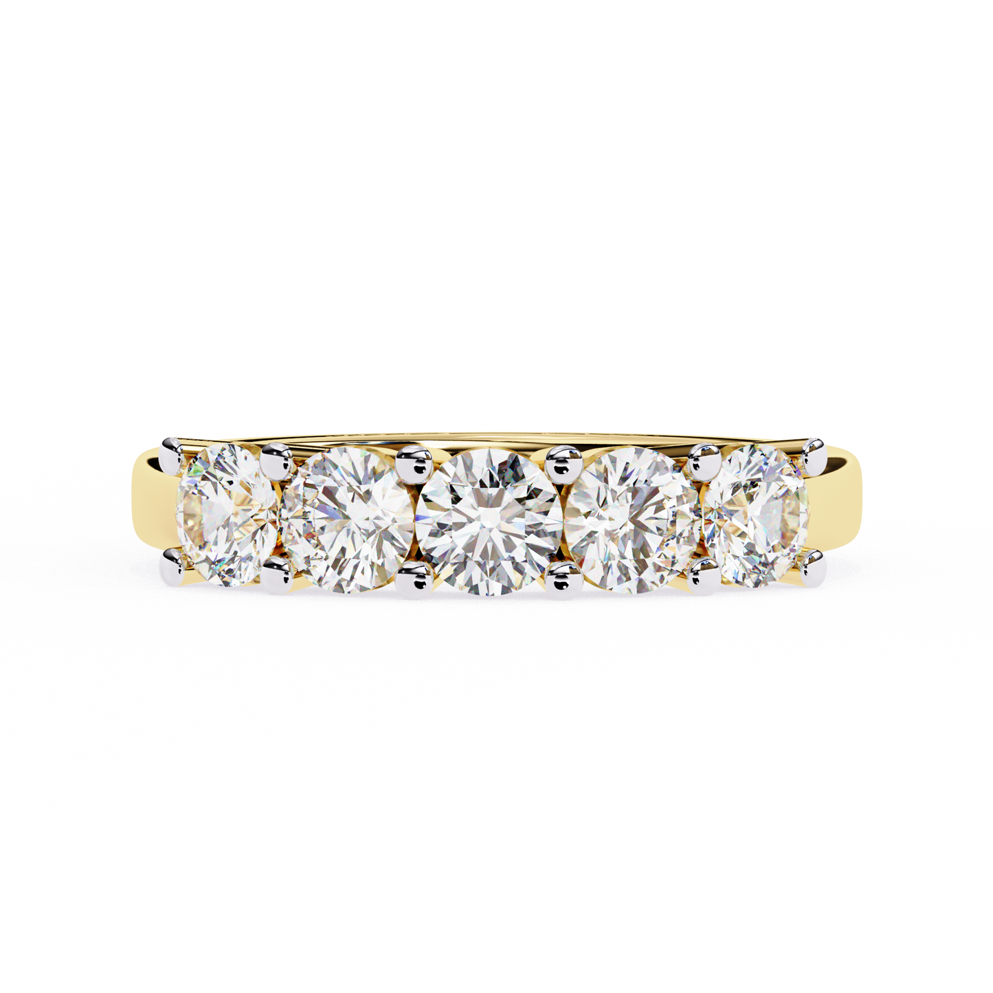 1.03Ct Round Cut Top Grade Diamond Art Deco Delicate Cluster Unisex Handmade Dainty 5 Stone Wedding Band  For Women's