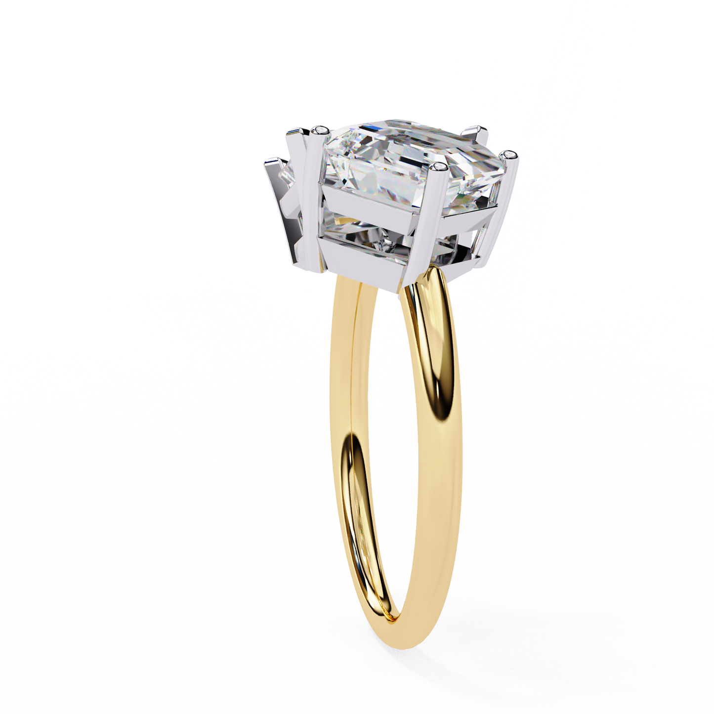 4.17 CT Radiant And Ascher Cut Lab Grown Diamond Unique Two Stone Sparkling Ring for her