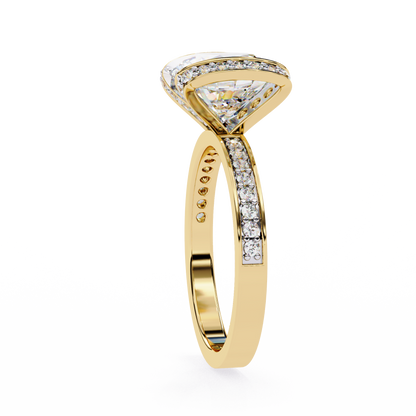 3.30 Ct Antique Round Cut Lab Grown Diamond 10K/14K/18K option  Minimalist Wedding Ring