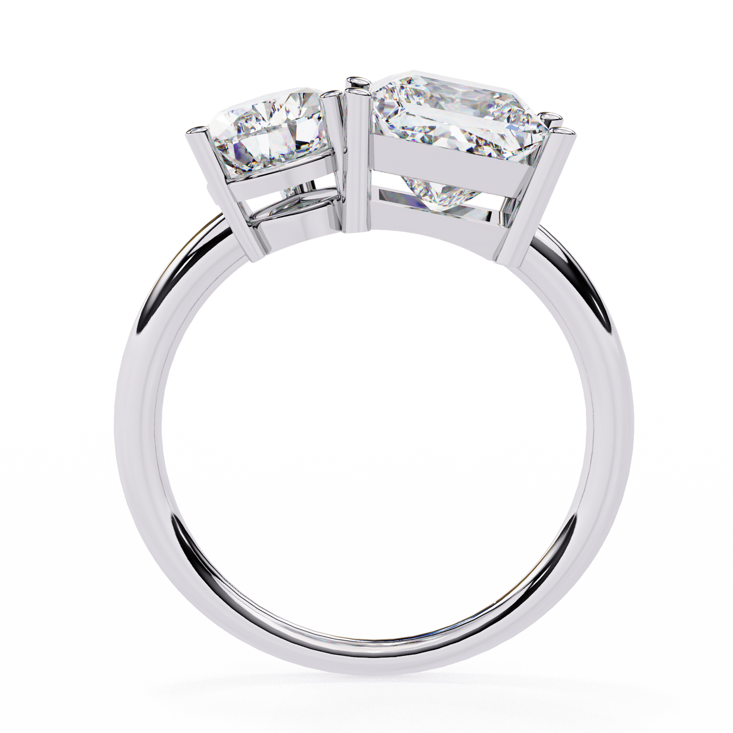 4.30 CT Pear And Princess Cut Cluster Two Diamond Antique Cut Promise Diamond Ring