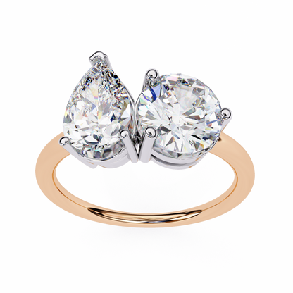 3.80 Ct Pear And Round Cut Diamond 14k,10k Solid Gold Statement fabulous anniversary Diamond ring