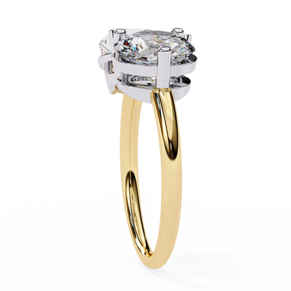 3.80 Ct Pear And Round Cut Diamond 14k,10k Solid Gold Statement fabulous anniversary Diamond ring