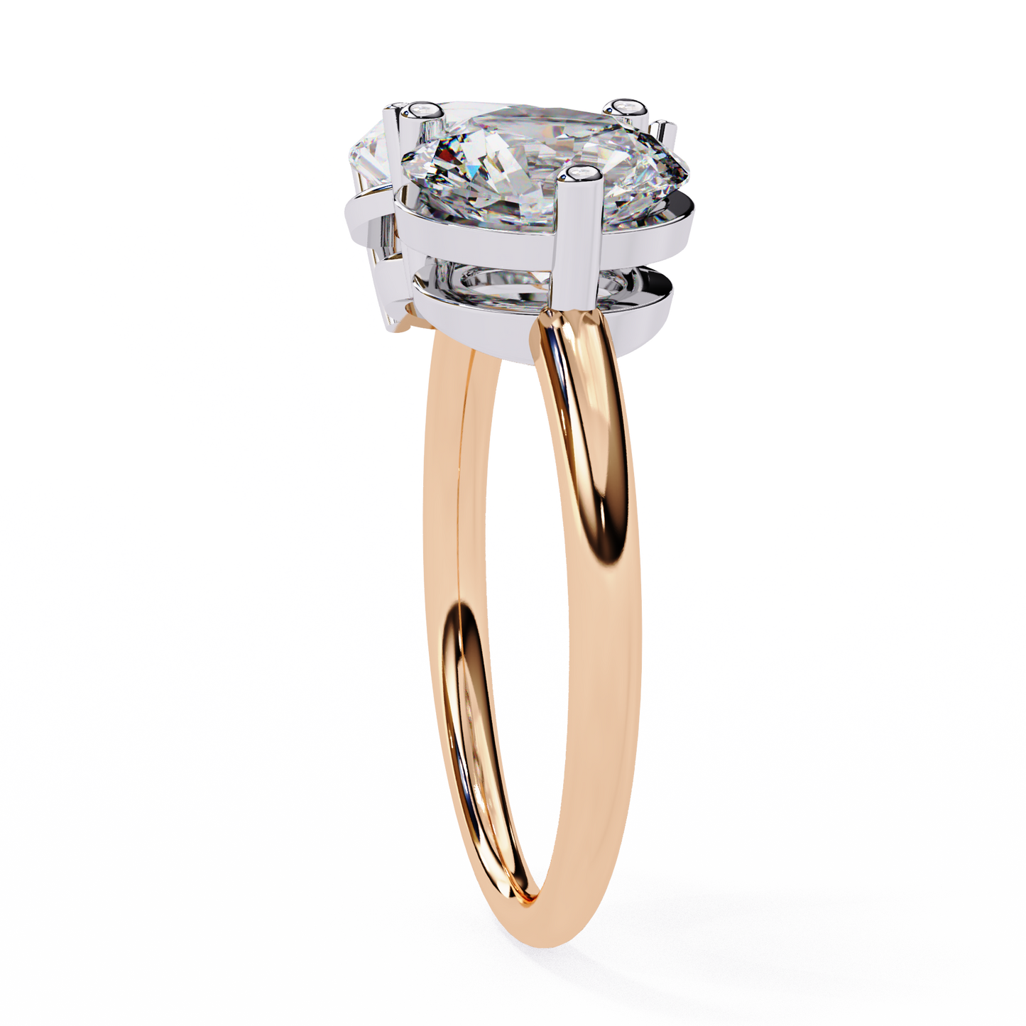 3.80 Ct Pear And Round Cut Diamond 14k,10k Solid Gold Statement fabulous anniversary Diamond ring