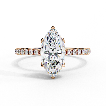 Elegant Marquise Cut 1.72 Ct Lab Grown Diamond Ring for Women with Side Small Loose Diamonds  Perfect for Daily Wear
