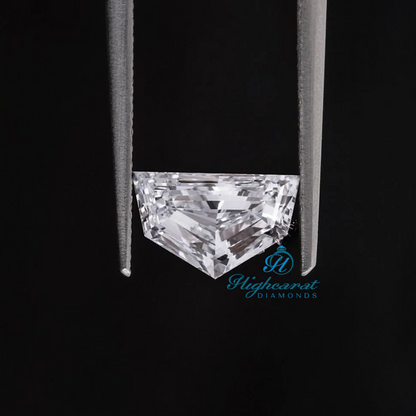 Certified Cadillac Trapezoid Lab Grown Diamond with balanced symmetry and clear faceting
