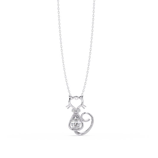 Cat Shape Pear Cut Lab Grown Unique Rose Gold Diamond Pendant - HIGHCARAT DIAMONDS