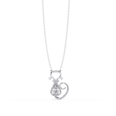 Cat Shape Pear Cut Lab Grown Unique Rose Gold Diamond Pendant - HIGHCARAT DIAMONDS