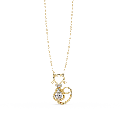 Cat Shape Pear Cut Lab Grown Unique Rose Gold Diamond Pendant - HIGHCARAT DIAMONDS