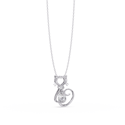 Cat Shape Pear Cut Lab Grown Unique Rose Gold Diamond Pendant - HIGHCARAT DIAMONDS