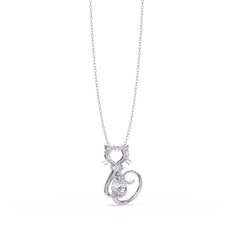 Cat Shape Pear Cut Lab Grown Unique Rose Gold Diamond Pendant - HIGHCARAT DIAMONDS